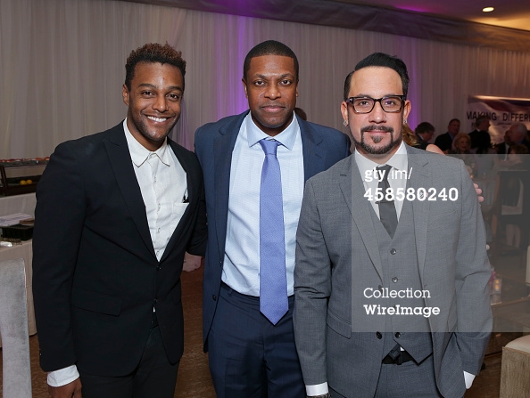 Singer Austin Brown, actor Chris Tucker and singer A.J. McLean