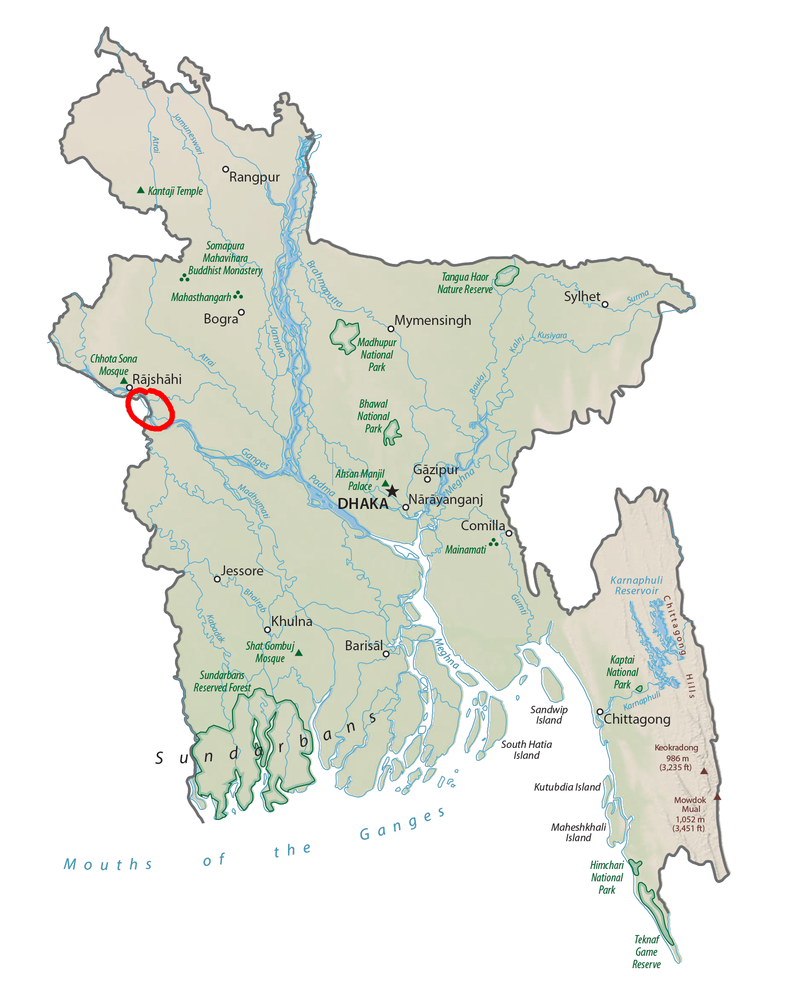 Bangladesh physical map