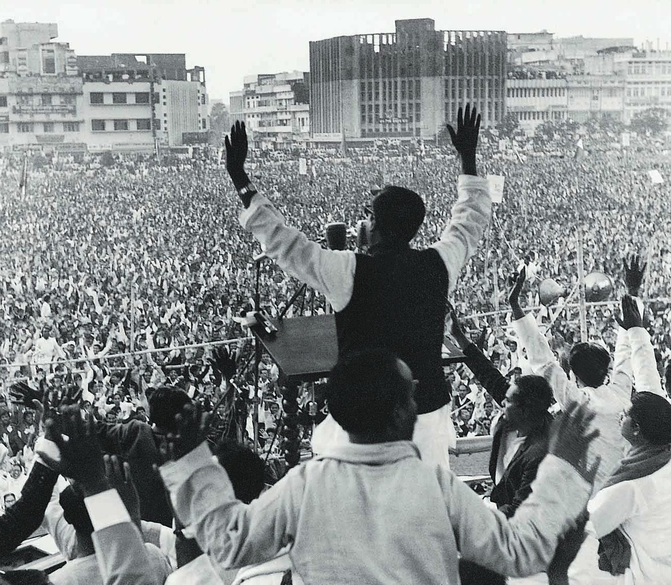 Mujib during Election Campaign in Paltan Maidan Dhaka