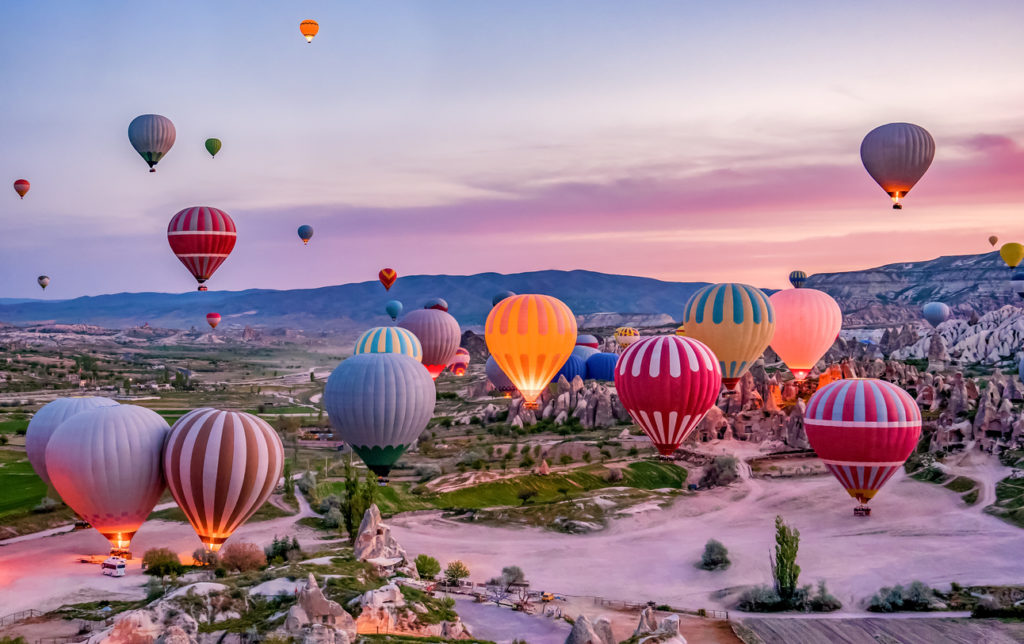 Hot air balloons in Goreme National Park Cappadocia.jpg