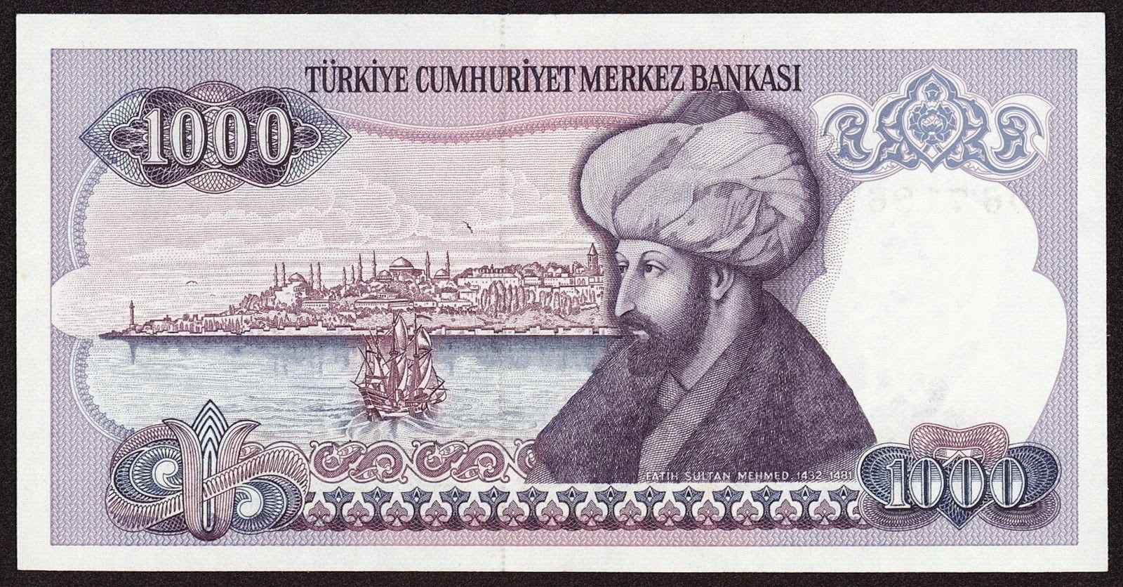 Turkish 1000 Lira from 1988