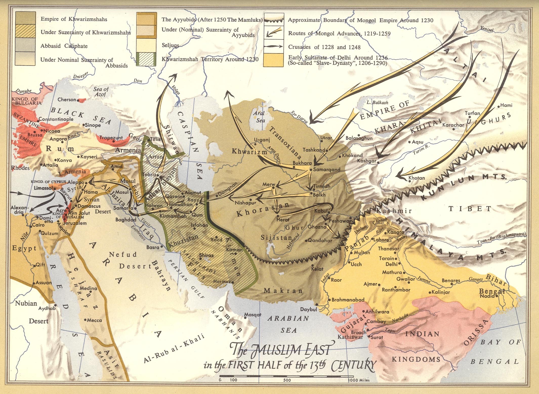 Muslim East in first half of the 13th century