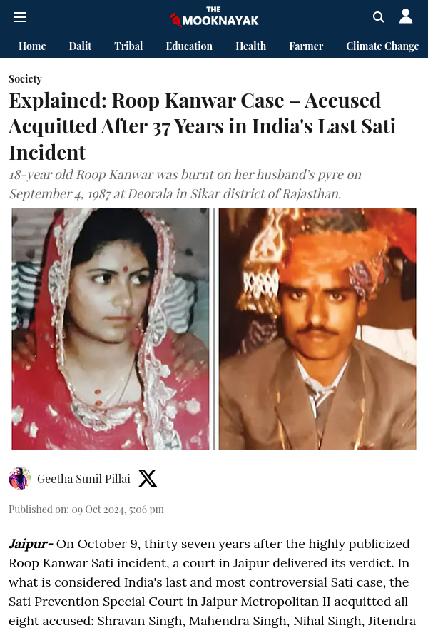 Roop Kanwar case if Sati