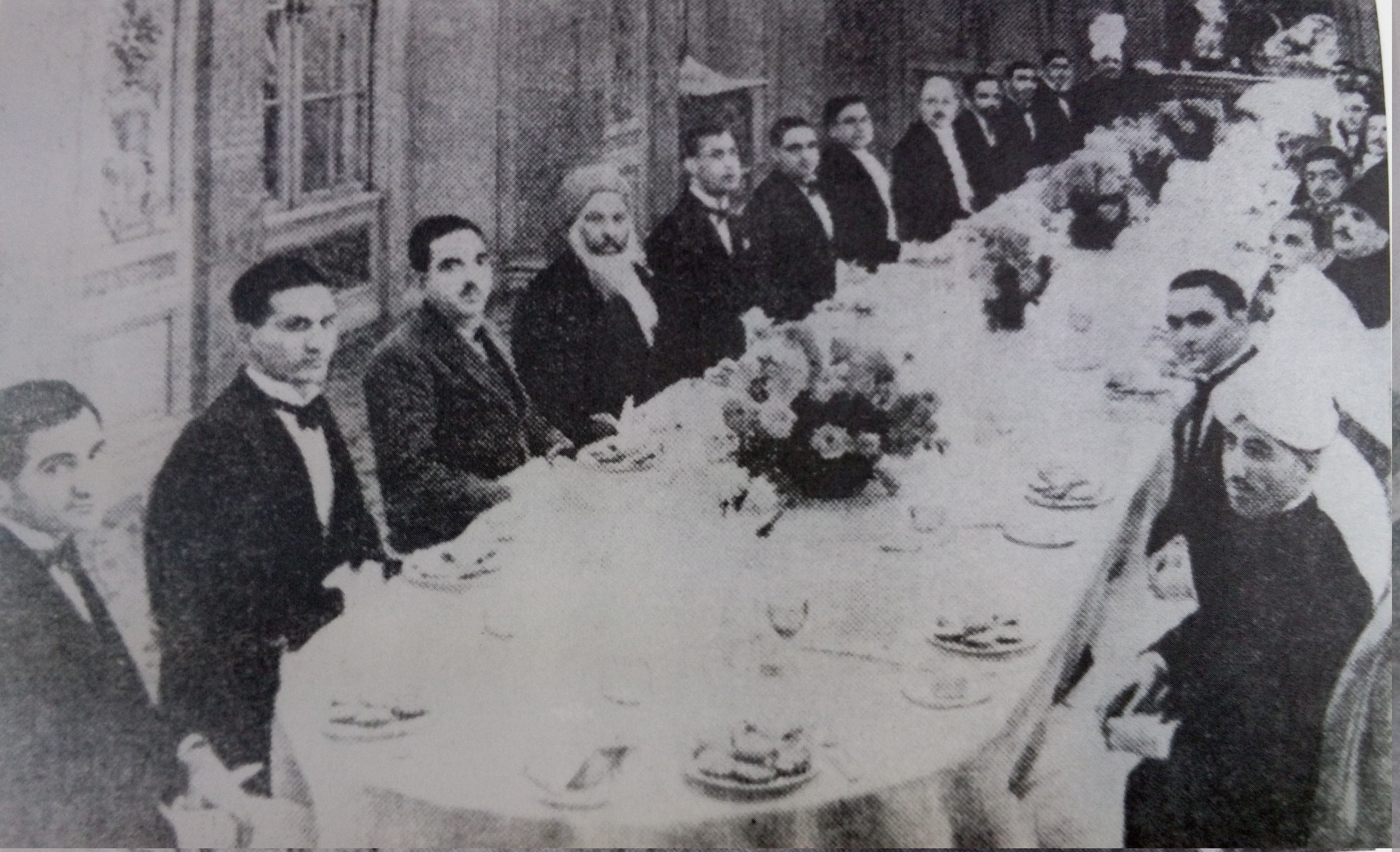 Jinnah & Iqbal at a party by Muslim Students in London 1933