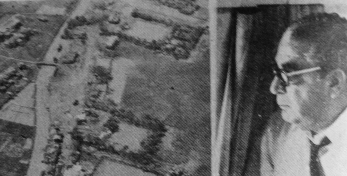 Yahya Khan aerially reviews the Cyclone destruction