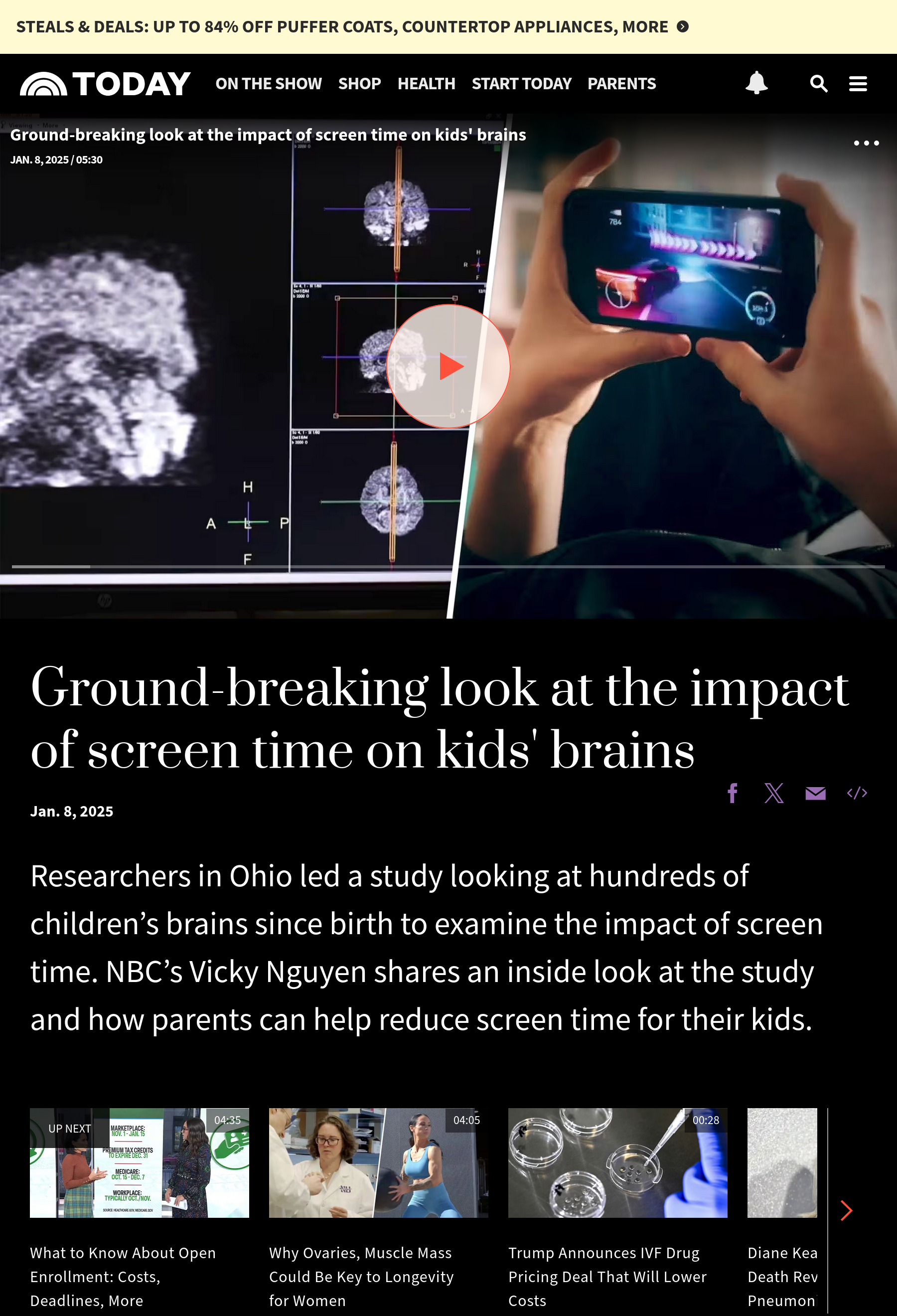 Ground-breaking look at the impact of screen time on kids' brains