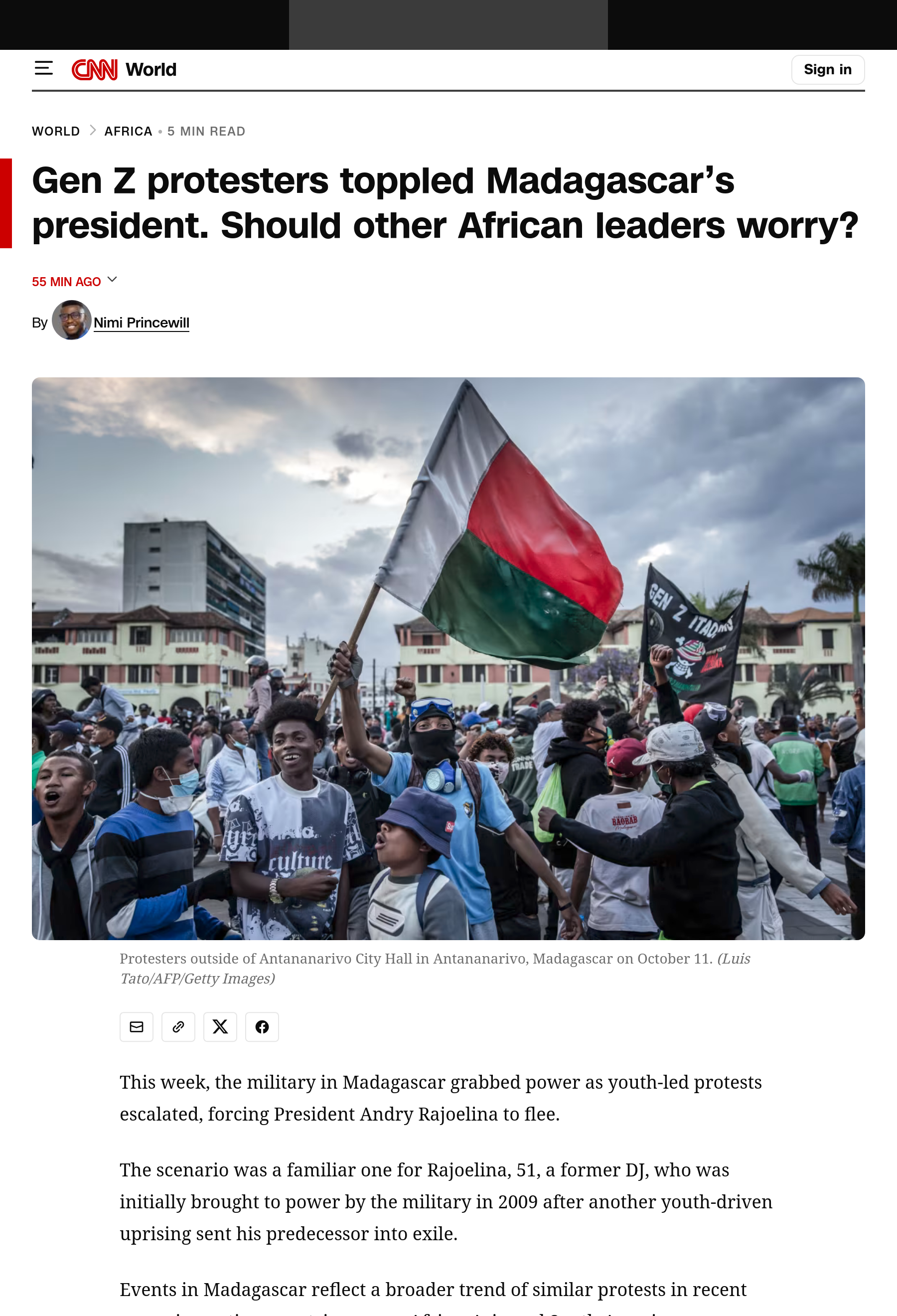 Gen Z protesters toppled Madagascar’s president. Should other African leaders worry?